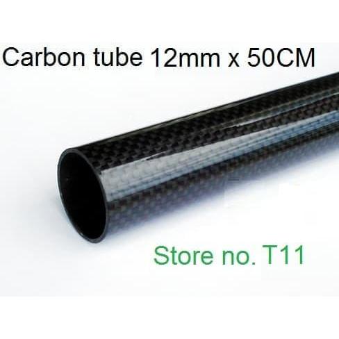 Pipa Karbon 50cm 500mm 12mm * 10mm Carbon Fiber Tube RC Drone