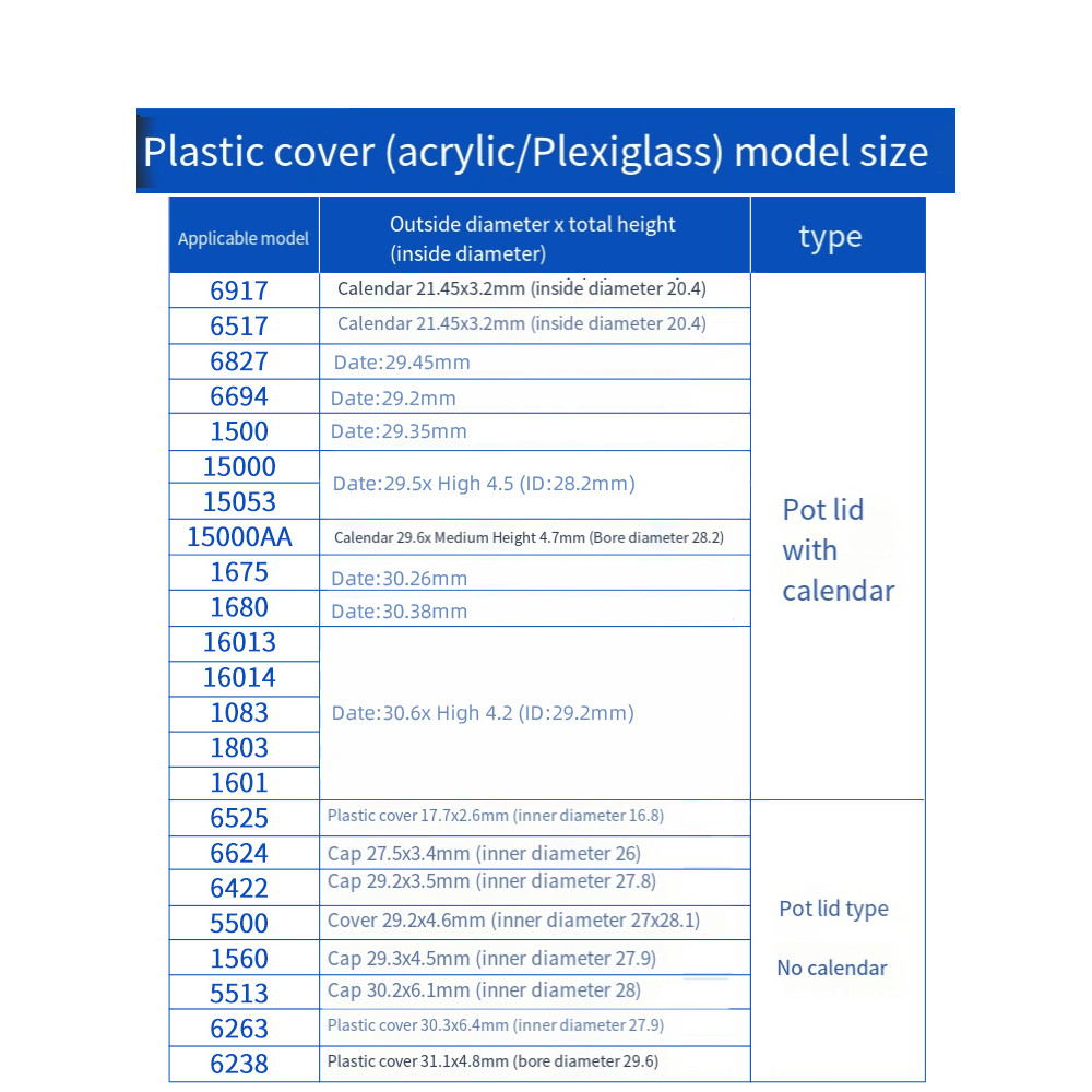 For Rolex Vintage GMT Master 6694 1601 16013 1500 5500 1680 6917 1675 15000 1803 Acrylic Watch glass