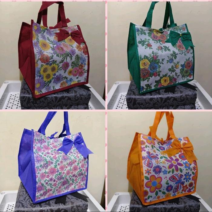 TAS HAJATAN SPUNDBON PITA PRINTING VINTAGE TEBAL UKURAN 22 X 22.TAS HAJATAN MURAH/TAS BOX NASI/TAS