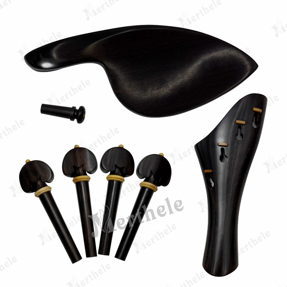 new violin 4/4 accessories Ebony Violin Fitttings Violin Tailpiece Violin Chinrest Violin Pegs