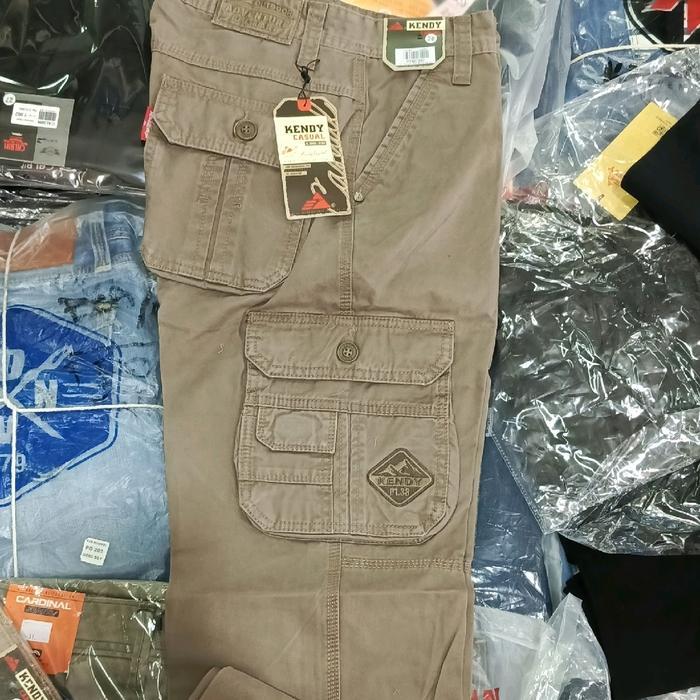 Central Jeans2 Celana Cargo KENDY PANJANG Katun Premium Pria Hitam Ideal untuk Santai dan Kantor