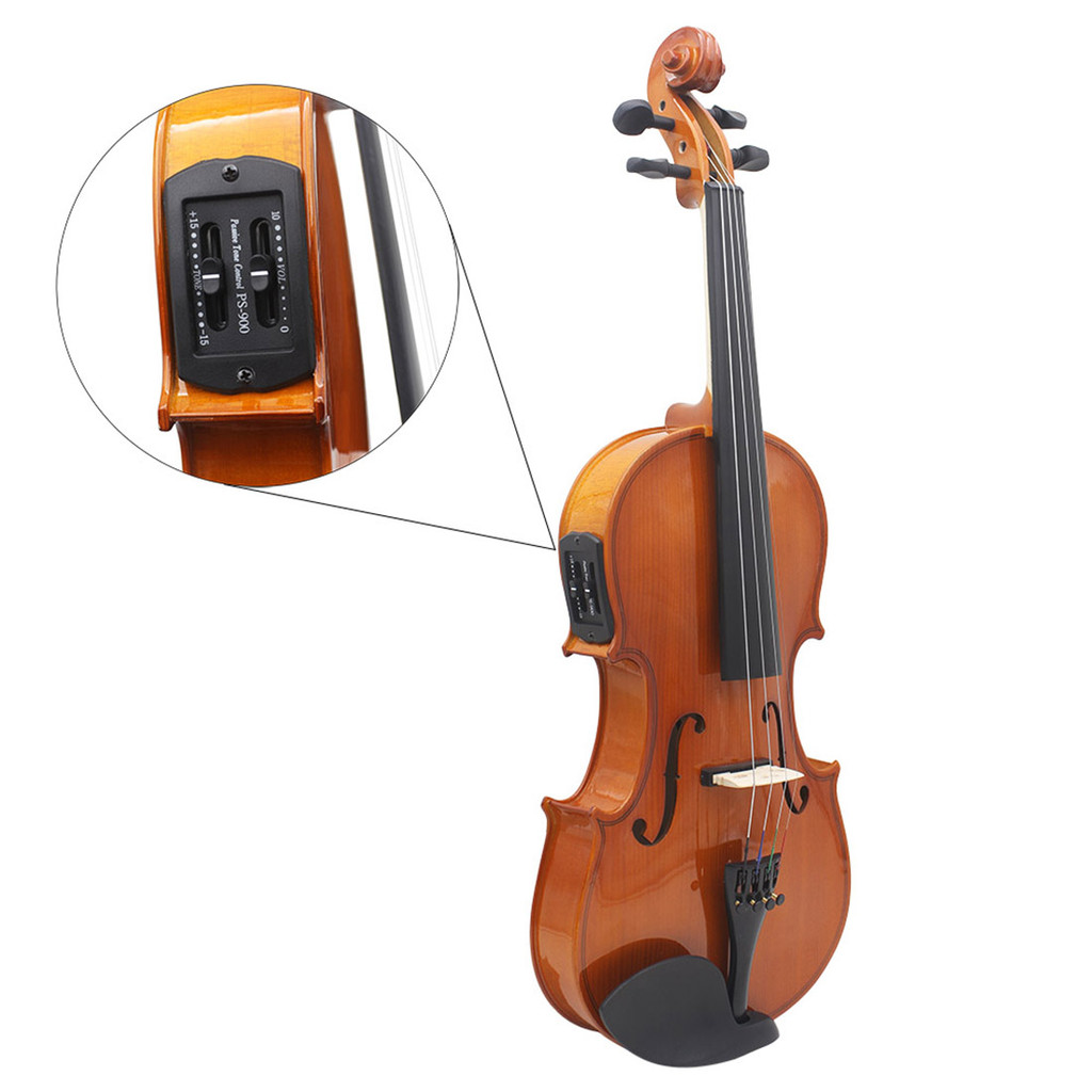 Astonvilla 4/4 Electroacoustic Violin EQ Electric Violin Set Maple Panel Violin for Performance