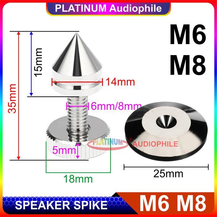 SPEAKER SPIKE KAKI BOX DIY AUDIO AMPLIFIER STAND COPPER SILVER CHROME SSM6 SSM8