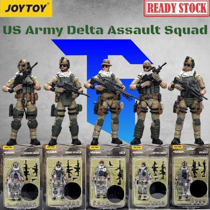 JOYTOY Military 1/18 US Army Delta Assault Squad - Sniper JT9527 - Assault Operator JT9534 -