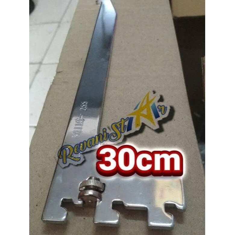 30cm Siku rak kaca daun bracket braket penyangga rak kaca stainless