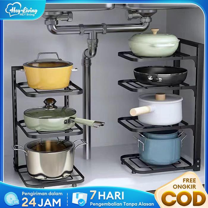 Rak Panci Bawah Kolong Dapur Rak Panci Susun Rak Kolong Dapur Rak Pot Kabinet Atas Wastafel Dapur Di