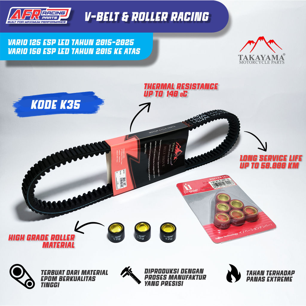 Paket Upgrade Vbelt & Roller Vario 125 Vario 150 LED Old / New CVT Racing Matic Performa Maksimal