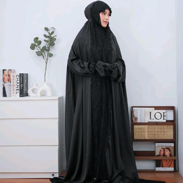 ASLI Mukeewah - Mukena Terusan Premium - Mukena sutra - mukena terusan mewah - mukena lajuran -