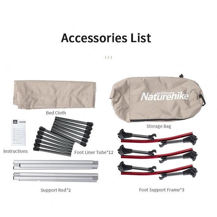 FOLDING BED NATUREHIKE NH20JJ009 VELBED LIPAT OUTDOOR PORTABLE CAMPING