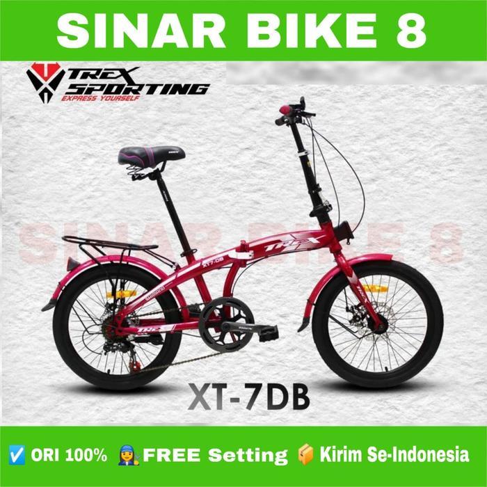 Sepeda Lipat 20 Inch TREX XT-7 DB Double Discbrake 7 Speed Shimano