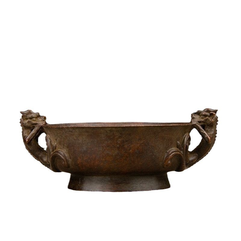 Antique incense burner double dragon ear incense burner retro home incense insert incense burner