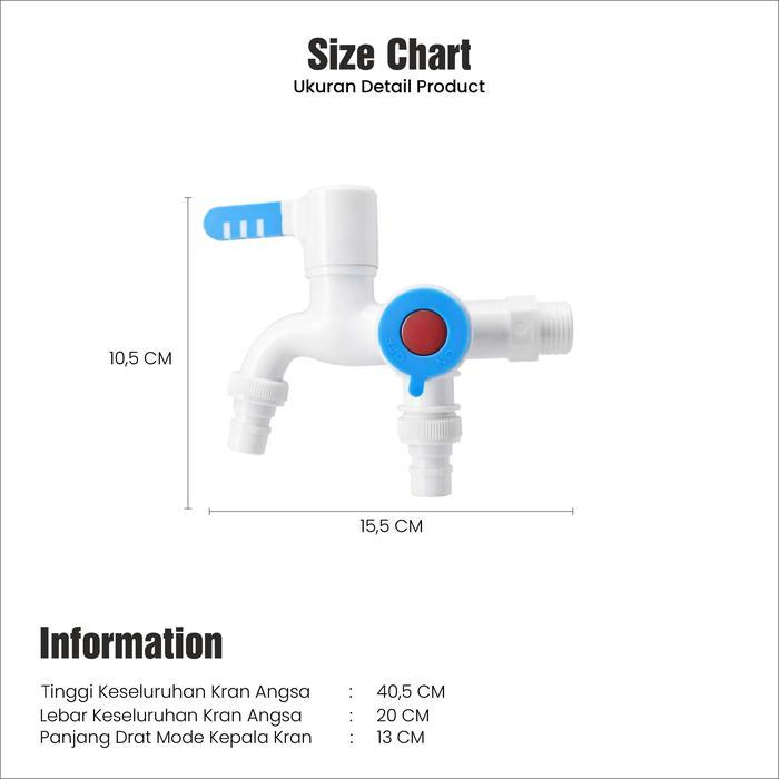 KRAN CABANG SHOWER KRAN AIR KERAN GANDA BAHAN PLASTIK TERDAPAT SARINGAN DAN KUNCI PLASTIK SLT-173