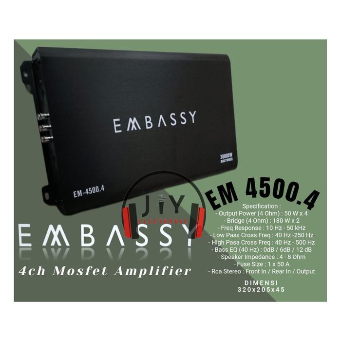 Power Amplifier Mobil 4 channel Embassy EM 4500.4 EM-4500.4 EM 4500