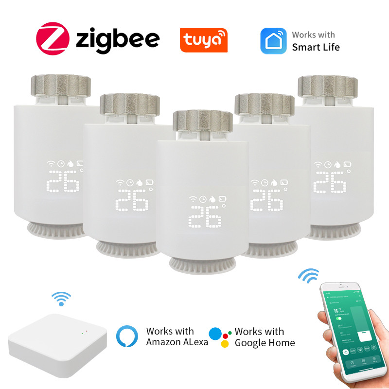 Tuya Zigbee 3.0 Thermostatic Valve Radiator Zigbee Thermostat Smart Valve Thermostatic Valve Head