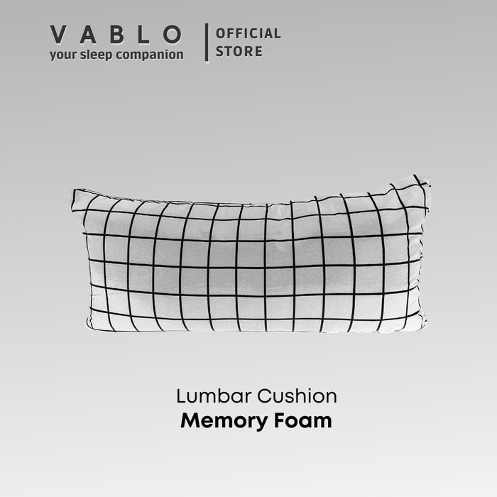 Vablo bantal lumbar cushion memory foam micro - motif putih