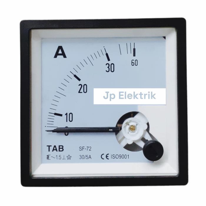 Ampere Meter 30/5A Ac 72X72 Mm Ampere Meter Analog Via Ct