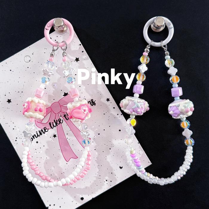 Pinky - Diy Manik-Manik Berwarna/Tali & Gantungan Hp/Gantungan Tas/Gantungan Kunci/Strap Hp Grosir