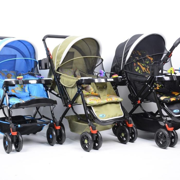 Stroller Labeille Classic Free Alas Stroler Reversible Dorongan Bayi Stroller Bayi Lipat