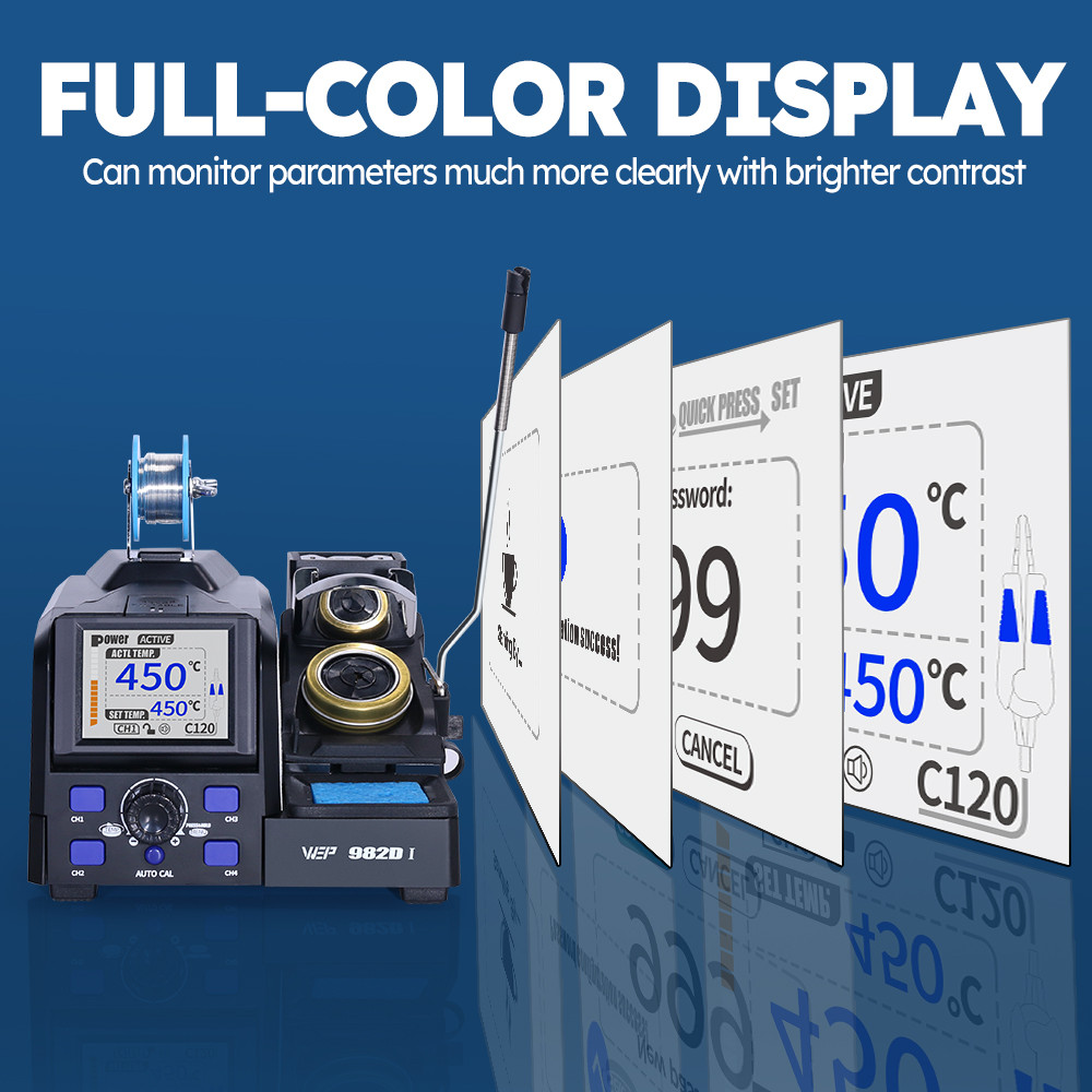 WEP Precision Soldering Station Micro Desoldering Tweezers Station Dual Solder Iron Kit, Fast