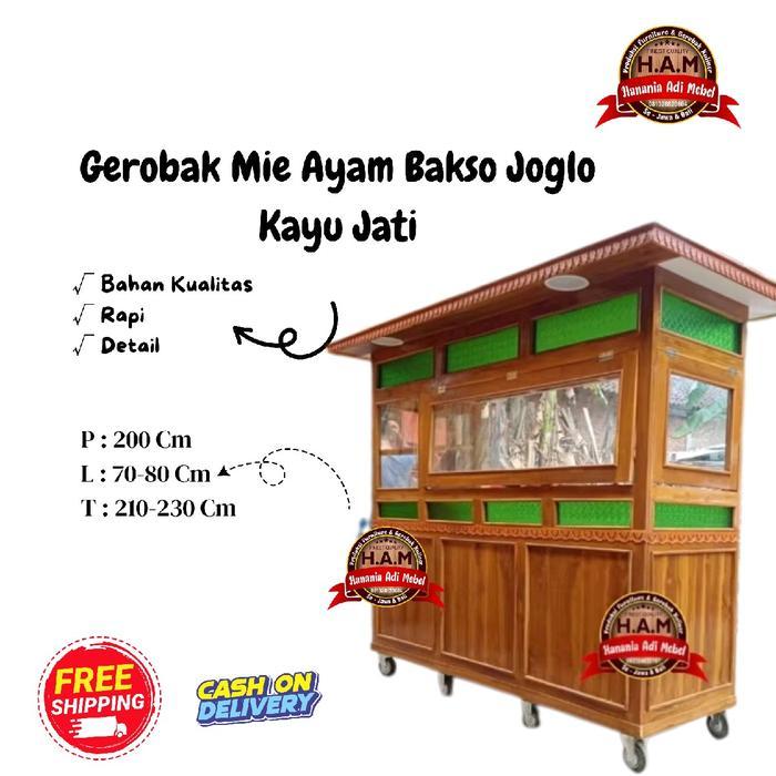 Gerobak Mie Ayam Bakso Jati - Kayu Jati