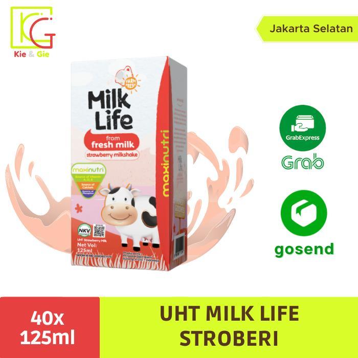 Milk Life UHT 125 ML 1 dus isi 40 pcs Khusus Instan / Same day Gratis Ongkir