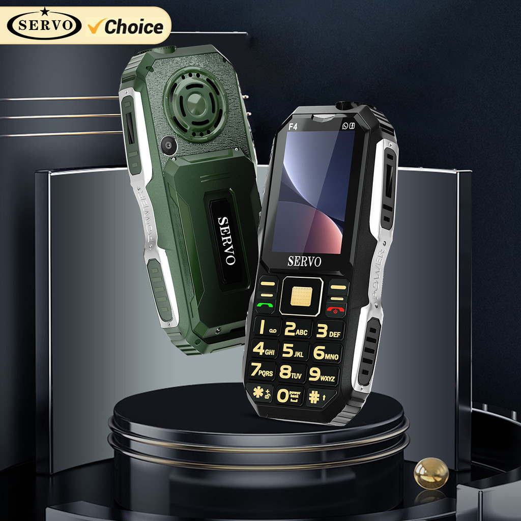 SERVO F4 3 SIM Card Rugged Cellphone Magic Voice Auto Record Call Flashlight FM Radio Power Bank 2.4