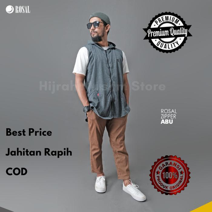 Rosal Baju Muslim Pria Rompi Sholat Koko Kurta Pakistan Hoodie Zipper Bahan Katun Baby Terry