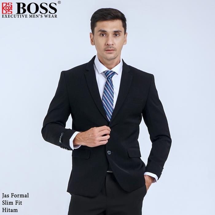 Boss Jas Formal Pria Slim Fit Rjb Hitam