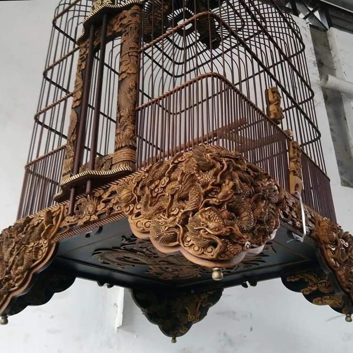 sangkar anis oval motif 9 naga