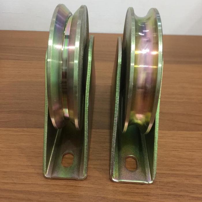 roda pagar besi 10cm 4inchi bearing roda bubut komplit tapak