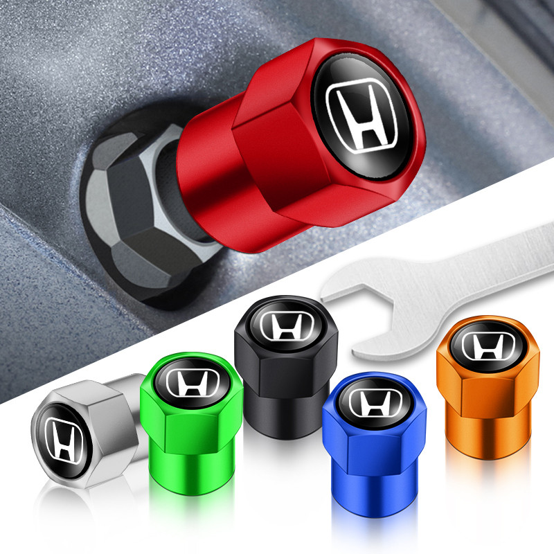 hot For Honda Civci FIT CRV Accord Jazz Car Tire Valve caps Emblem metal Cap Case HRV Dio Stepwgn