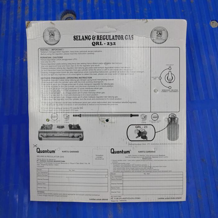 Selang+Regulator Quantum 032 Selang Quantum