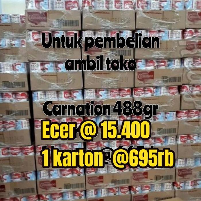 Best seller CARNATION SUSU KENTAL MANIS KALENG NESTLE 1dus 488grx48 carnation 1dus