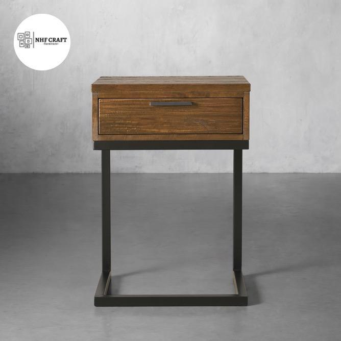 nakas minimalis jati kombinasi besi / bedside minimalis modern