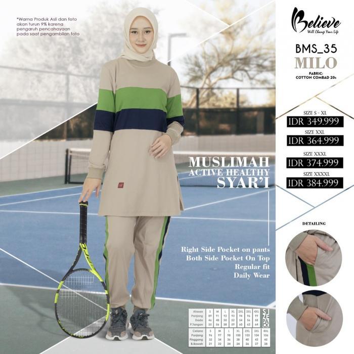 BMS 35 By Believe Muslim Sport Setelan Olahraga Wanita Muslimah