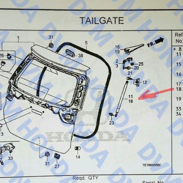 Shockbreaker/Hydraulic/Hidrolik Bagasi Kiri Original Mobilio