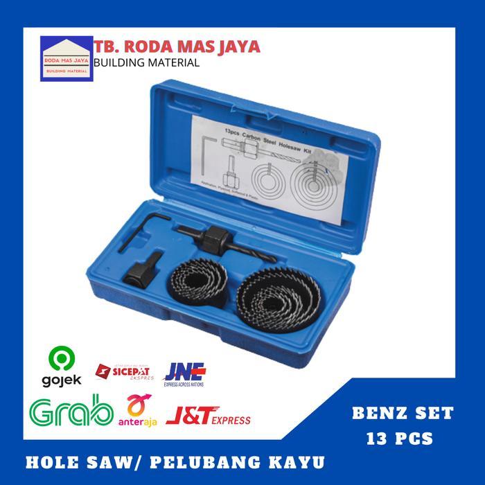 Mata Bor kayu Bulat Set/ Benz Holesaw Set 13 pcs / Pelubang Kayu Set