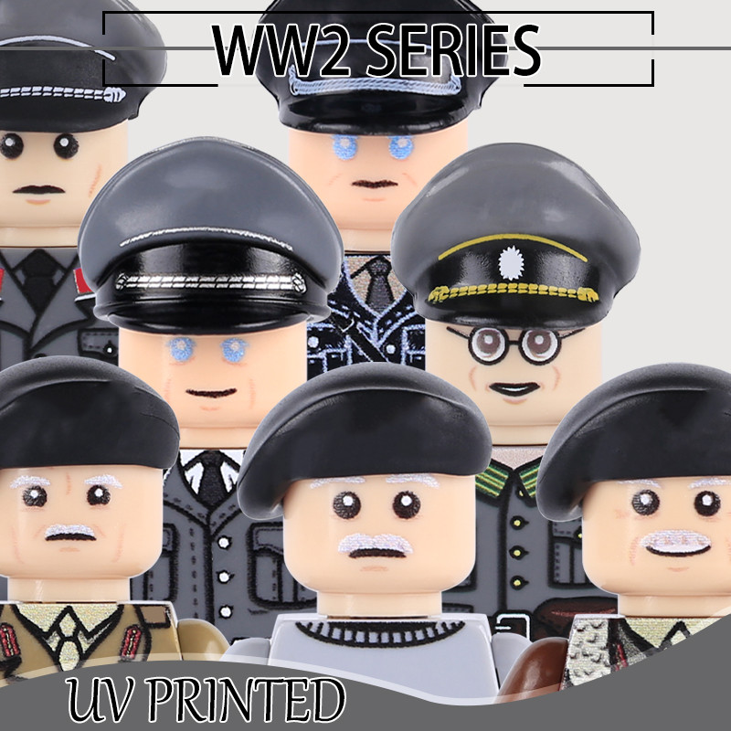 WW2 Military Officer UV Printed Building Blocks Germany Italian Volunteer Army Warrior Soldier