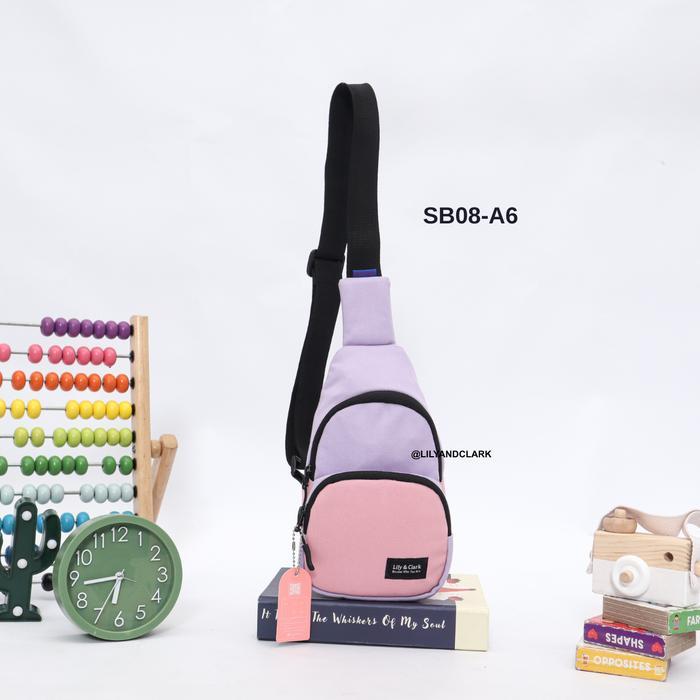 TERMURAH Lily And Clark Tas Selempang Anak Unisex Warna Lilac Combine SB08-A6 READY STOCK
