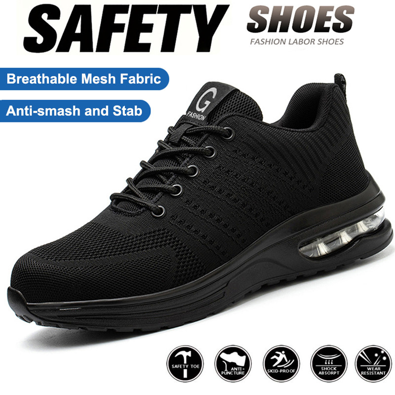 Steel Toe Shoes Safety Protect Shoes Air Cushion Work Safety Shoes Men Women Breathable Work Sneaker