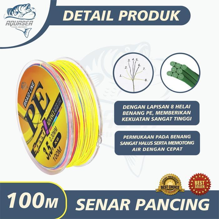 Daiwa - Tali Senar Pancing ZKK Super Braided Line PE 100m Senar Pancing Premium Alat Ikan Reel