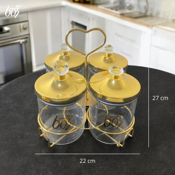 Jar Love Kedap Udara / Toples Multifungsi / Toples Kaca Jar Love Set / Snack Jar- Botol Kaca Hati