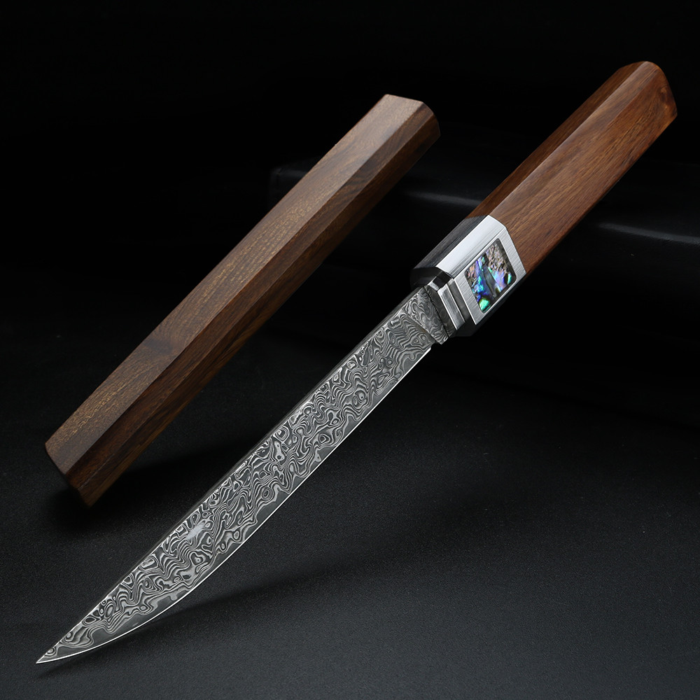 XUANTENG Wooden scabbard fruit knife, home kitchen vegetable cutting knife, cooked food steak knife,