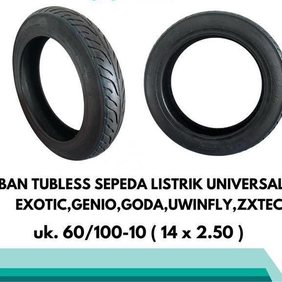 Ban Luar Sepeda Listrik 14 X 2.50 Inch Ban Tubeless Exotic Dan Pentil Terpercaya