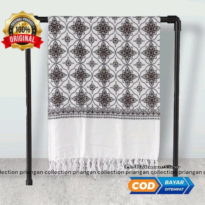 SORBAN PANJANG TERBARU KASHMIR AR-RIDA / SERBAN MOTIF BATIK PUTIH RIDA KASMIR MOTIF /SURBAN HABIB