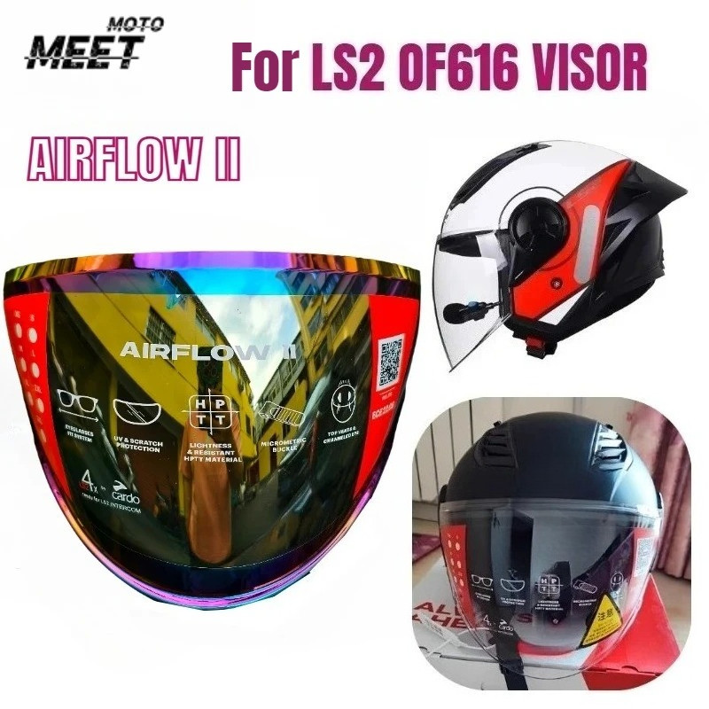 Hot For Ls2 Airflow Ii Half Helmet Sier Visors,For Ls2 Of616 Helmet Lens, Open Face Moto Helmet