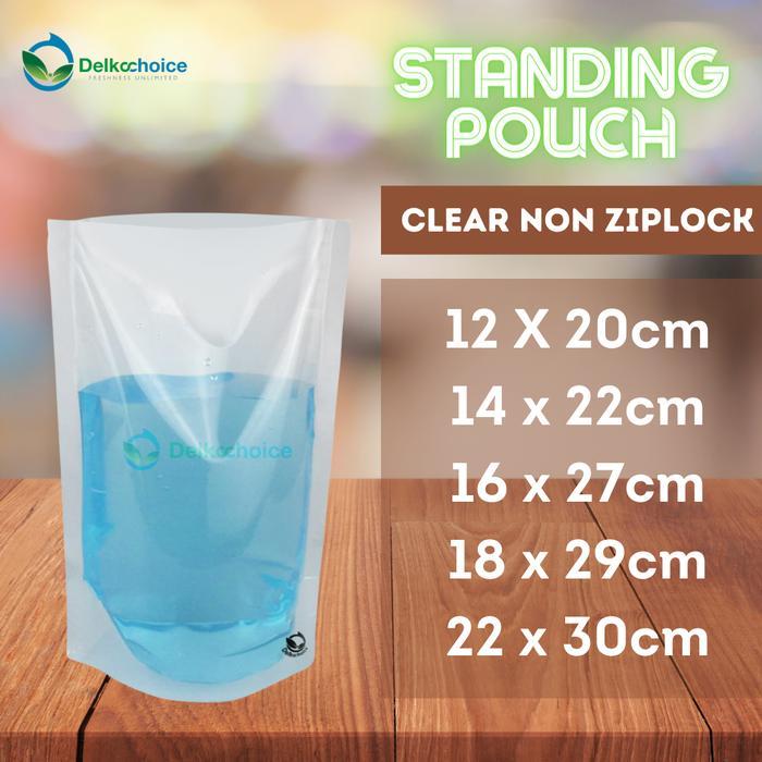 STANDING POUCH CLEAR NON ZIPLOCK - PLASTIK KEMASAN CAIRAN NYLON