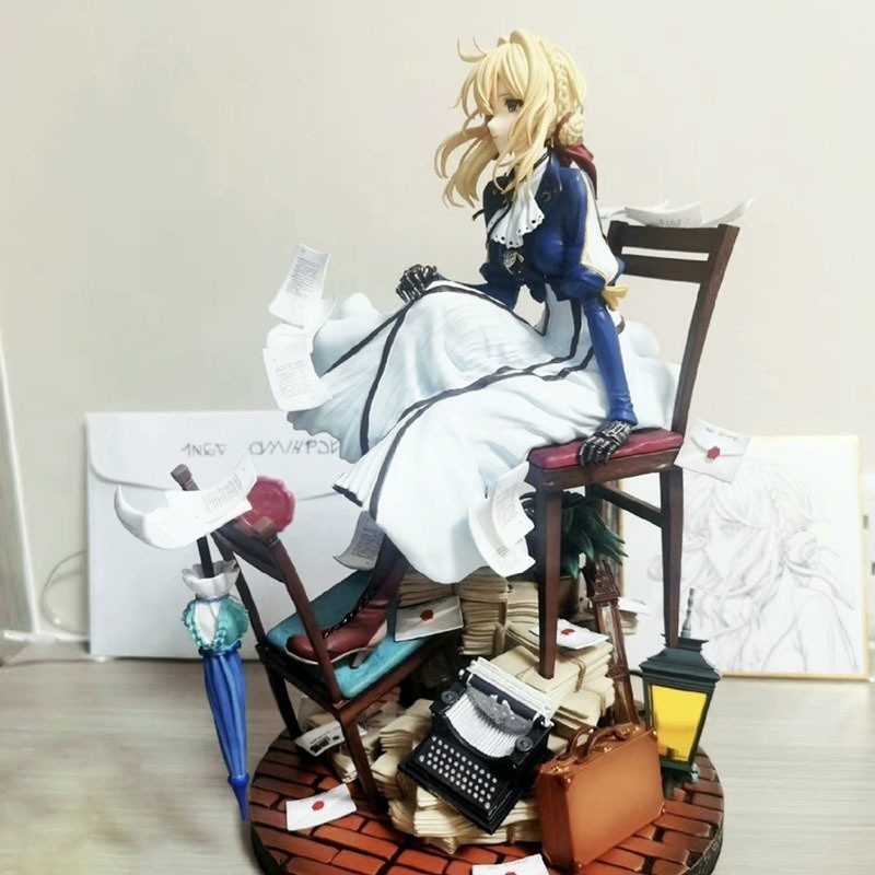 Violet Evergarden Anime Girl Action Figure Model Desktop Decoration Gift Prism Violet Eternal Garden
