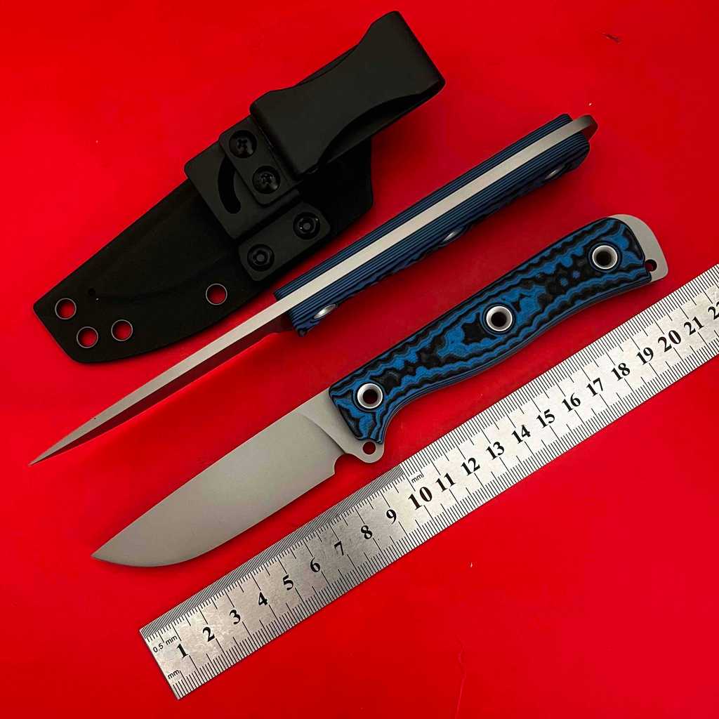 New outdoor fixed knife VG10 steel blue G10 handle small straight fruit knife camping hunting knife