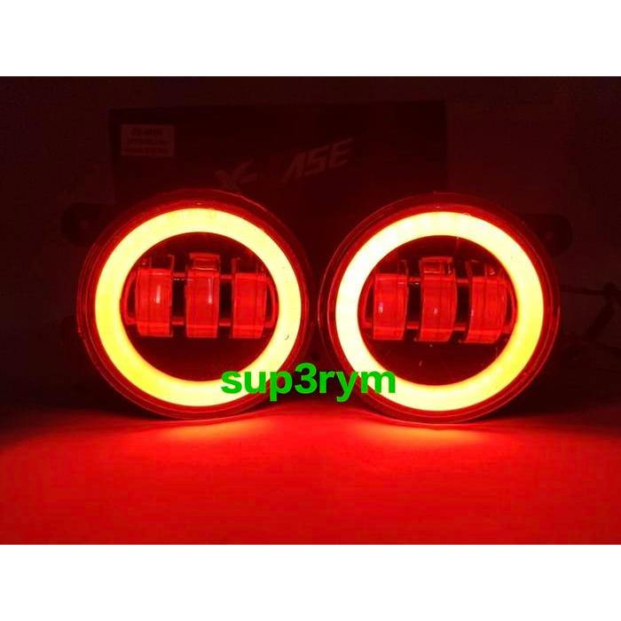 Lampu Foglamp Led Daymaker 3.5 Inch 8D Led Angel Aye Ring Senja Fog Lamp Hi Lo Jauh Dekat